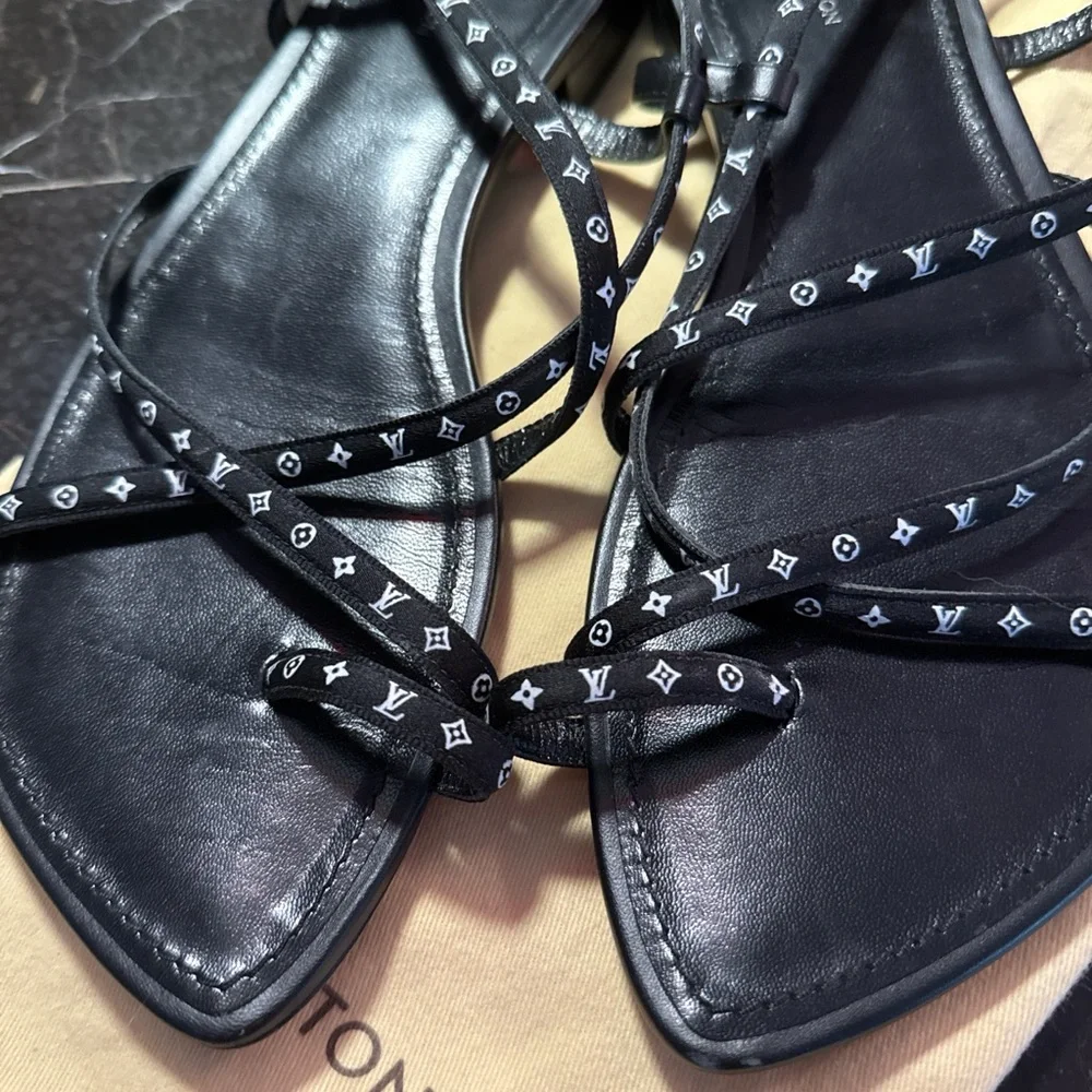 Size 41 Italian Louis Vuitton monogram slingback sandals - Picture 9 of 12
